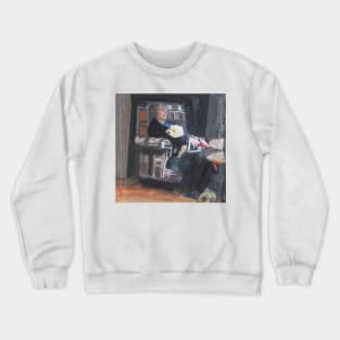 Woman Reflecting In Chair Crewneck Sweatshirt